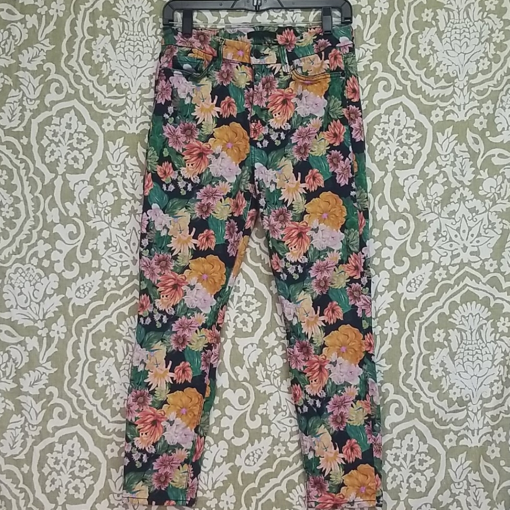 7 Seven for Mankind Floral Skinny Jeans Sz 30